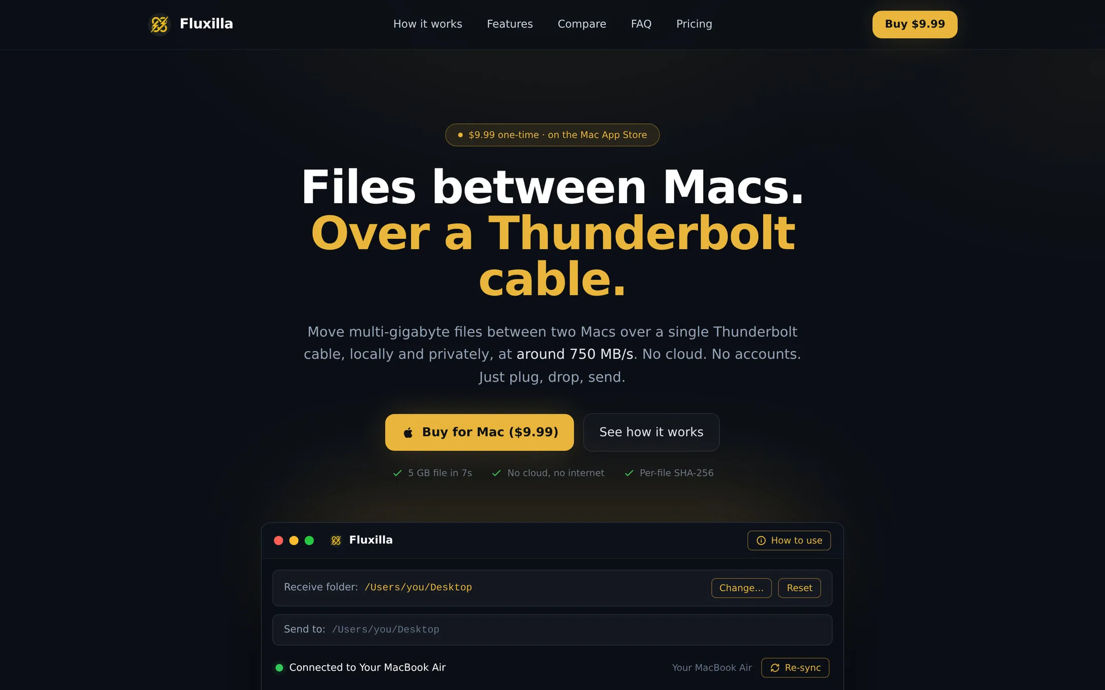 Fluxilla. Our own Mac App Store utility for multi-gigabyte transfers between Macs over Thunderbolt.