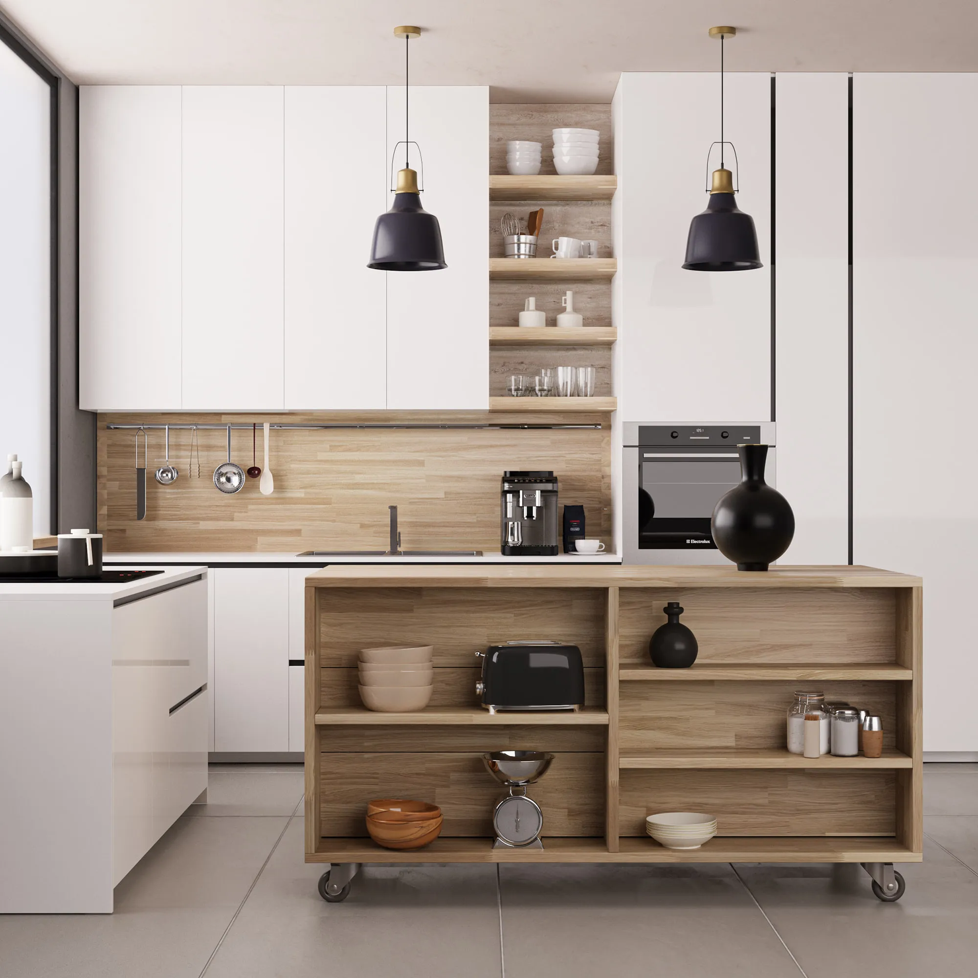 Kitchen Environments. Full kitchen scenes in multiple finishes and layouts.