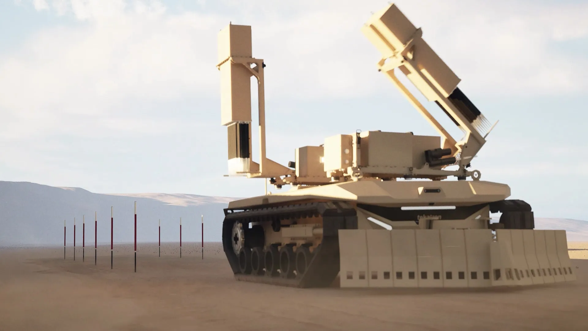 PALEM Early Prototype. A very early prototype of PALEM, Tekatron’s high-capacity tracked platform for mission payload integration.