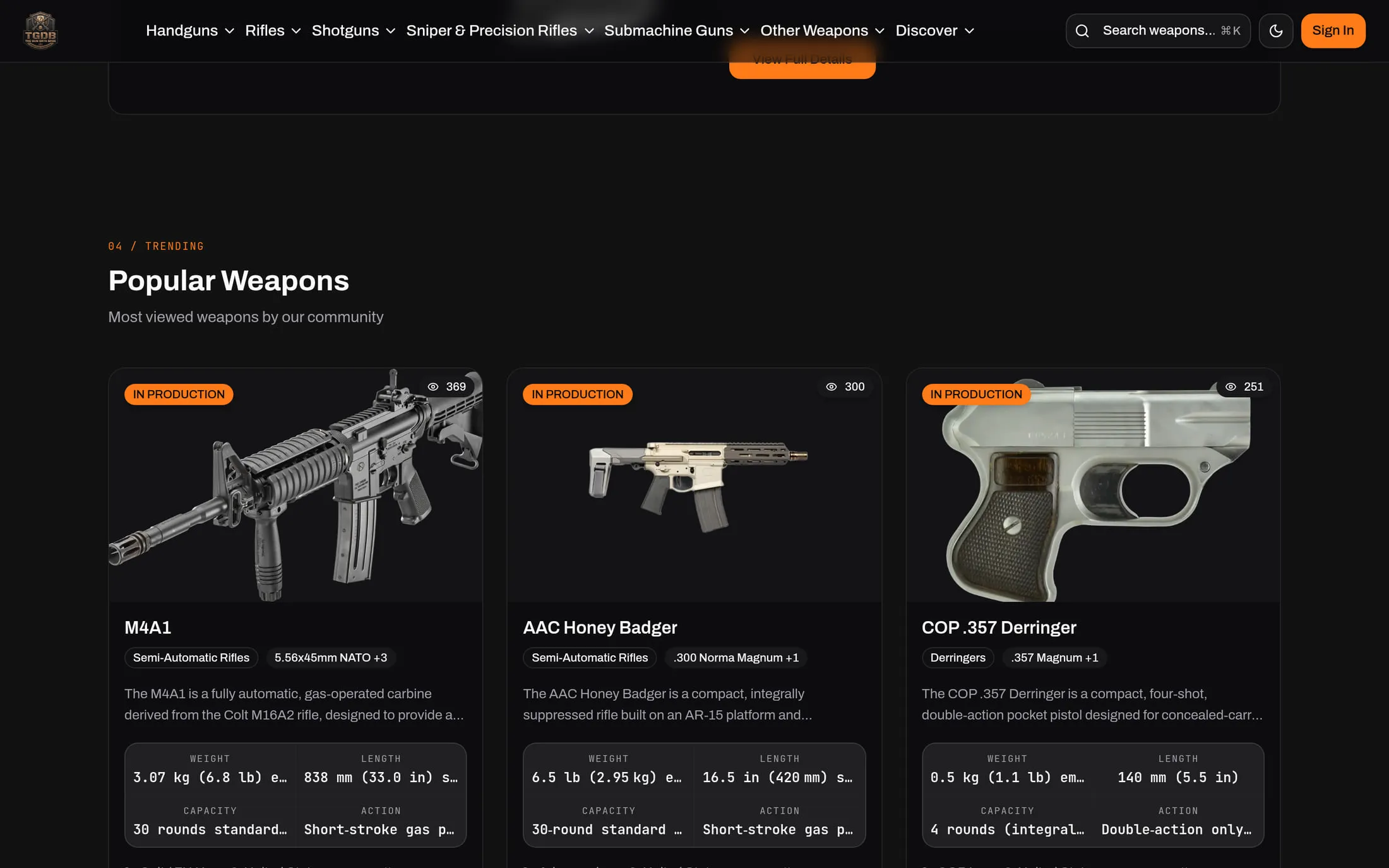 The Gun Database, view 3